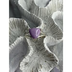 DJoy 925 Sterling Silver Lavender Jade Ring Size 10